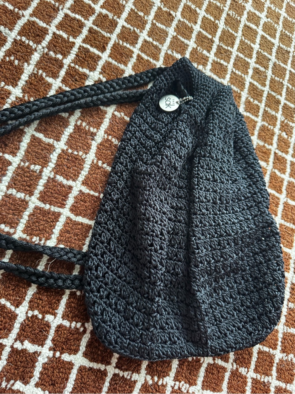 The Sak Black Crochet Drawstring Backpack‎ - Picture 2 of 6